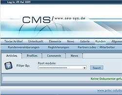 Funktionen CMS Backend